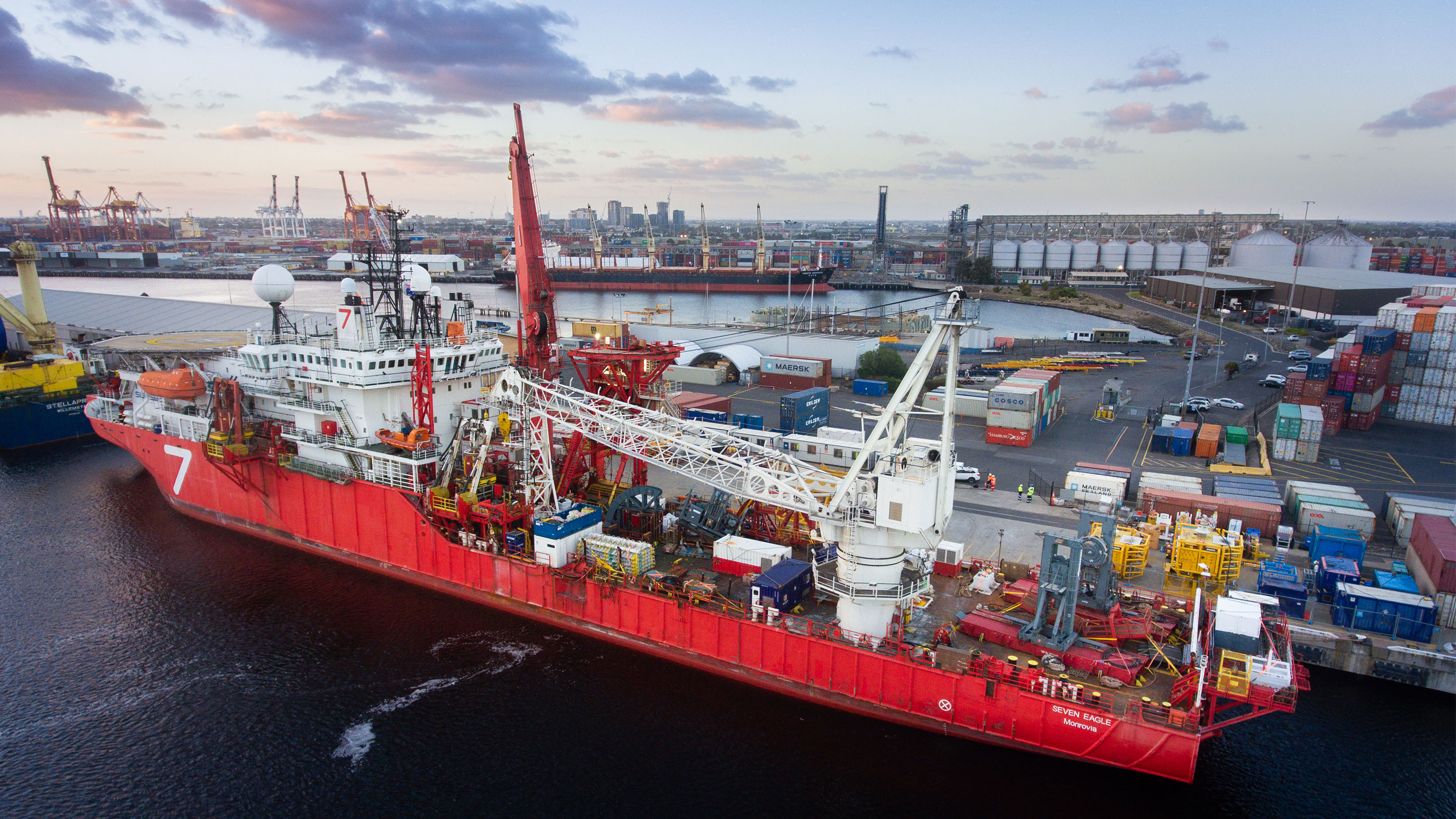 The Subsea 7 Seven Eagle in the Port of Melbourne