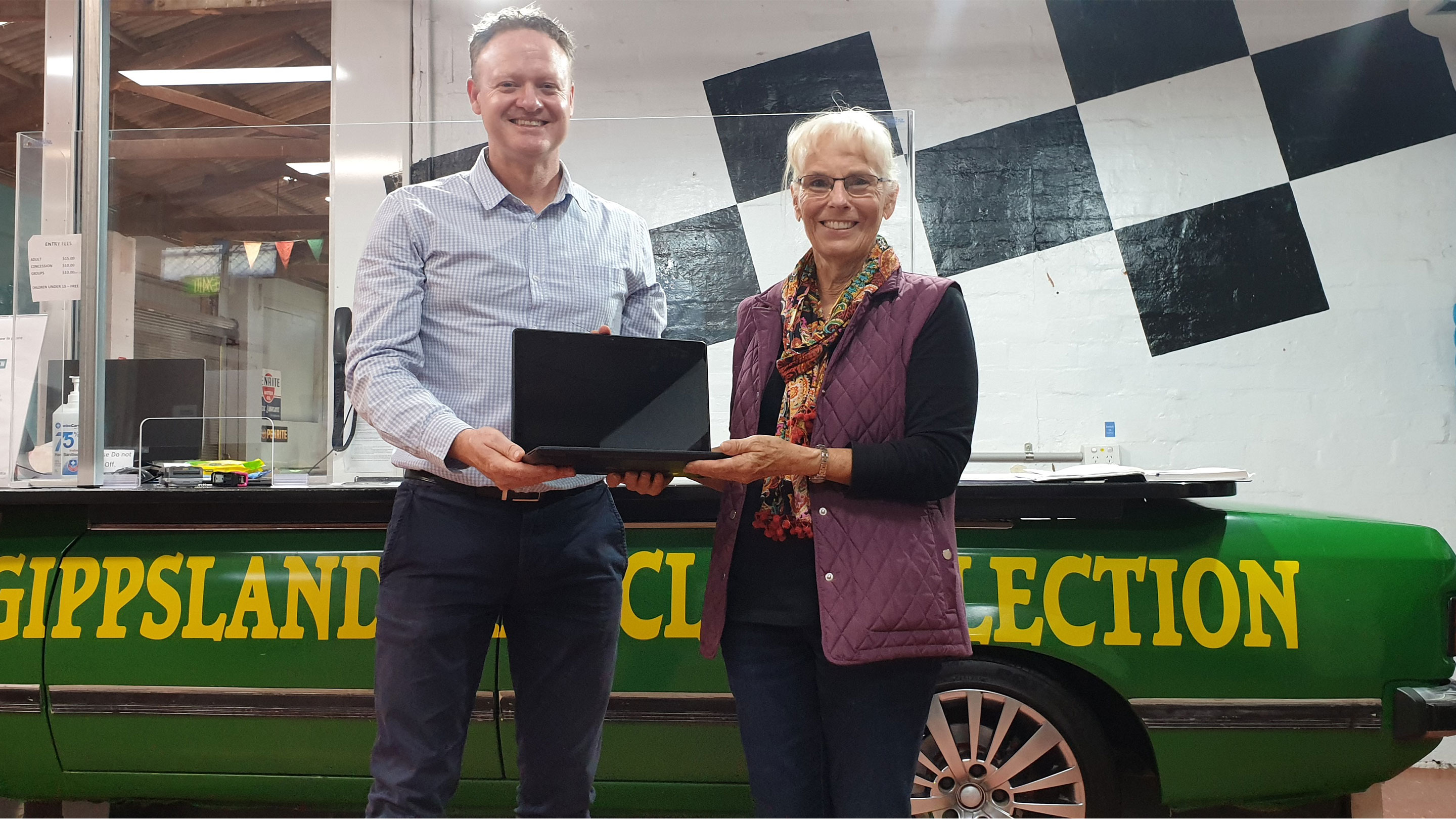 Gippsland Car Collection in Maffra was another recipient of an Esso laptop.