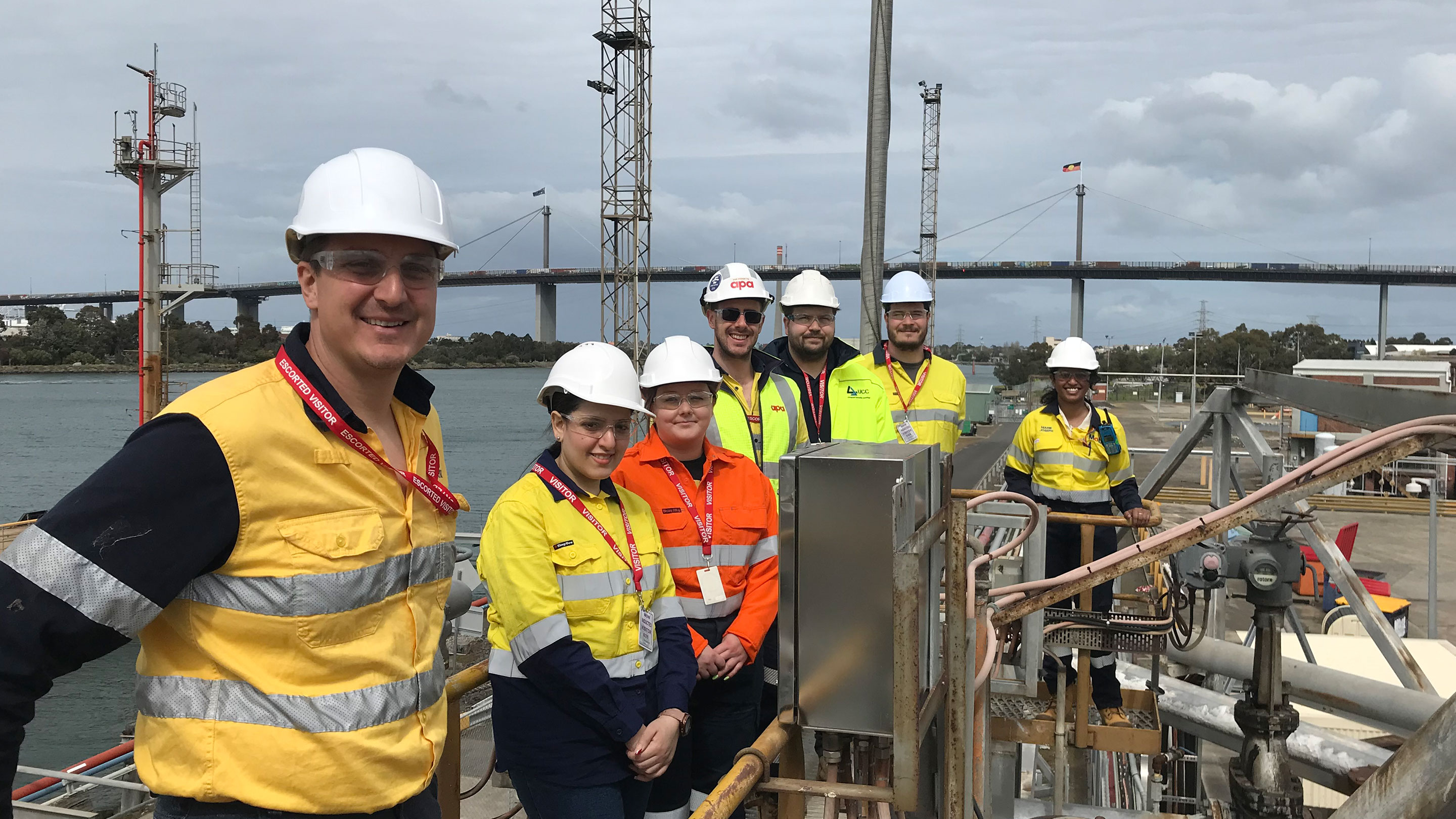 Image YPF members on a tour of the Yarraville Terminal site.