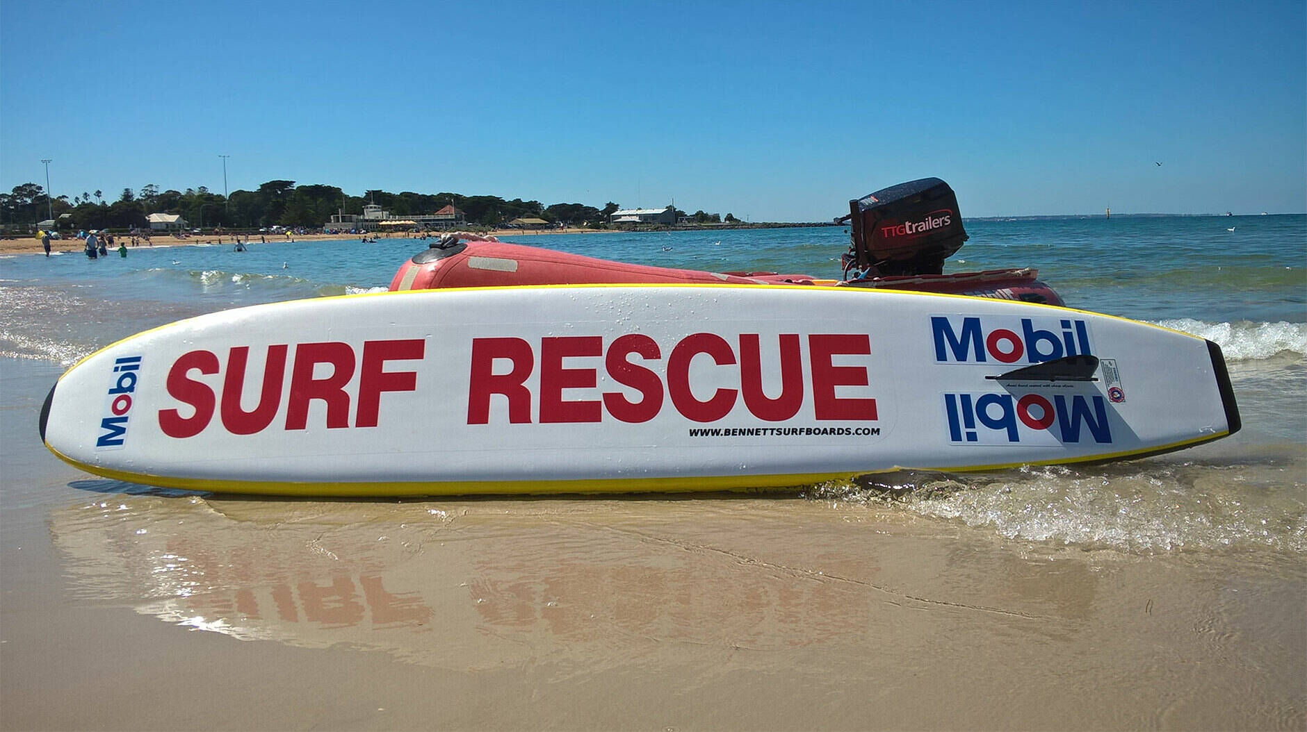 Image Photo— Mobil has continued its support for the Mid Coast Surf Life Saving Group in 2018.