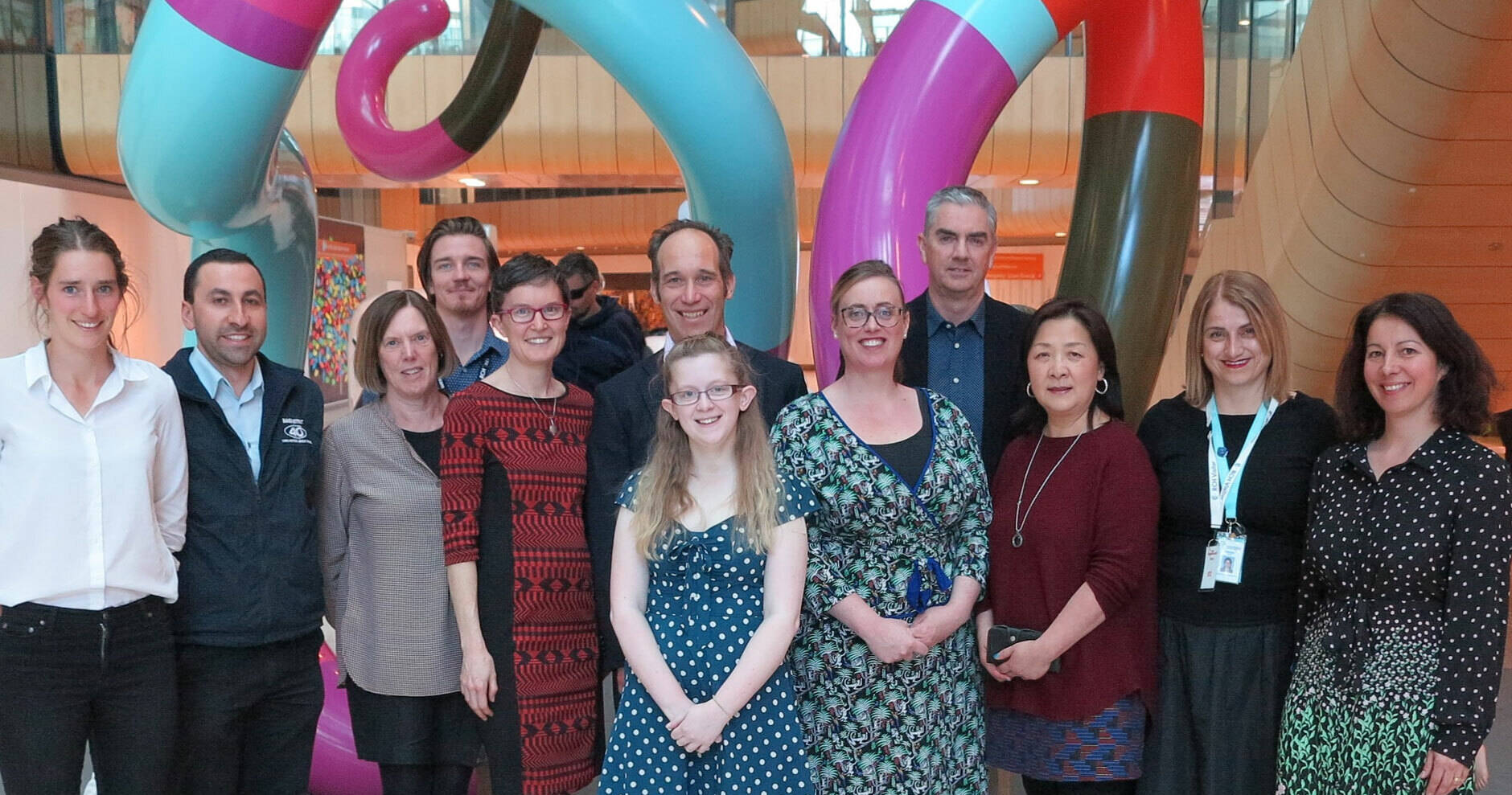 Image Photo ExxonMobil Australia staff, The Royal Children's Hospital staff and ChIPS members at the hospital visit in September 2018.