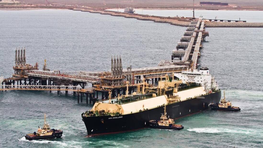 Image Photo—An LNG tanker leaves the jetty at Barrow Island. “LNG projects involve huge investments that bring tremendous economic value to gas-rich nations.”