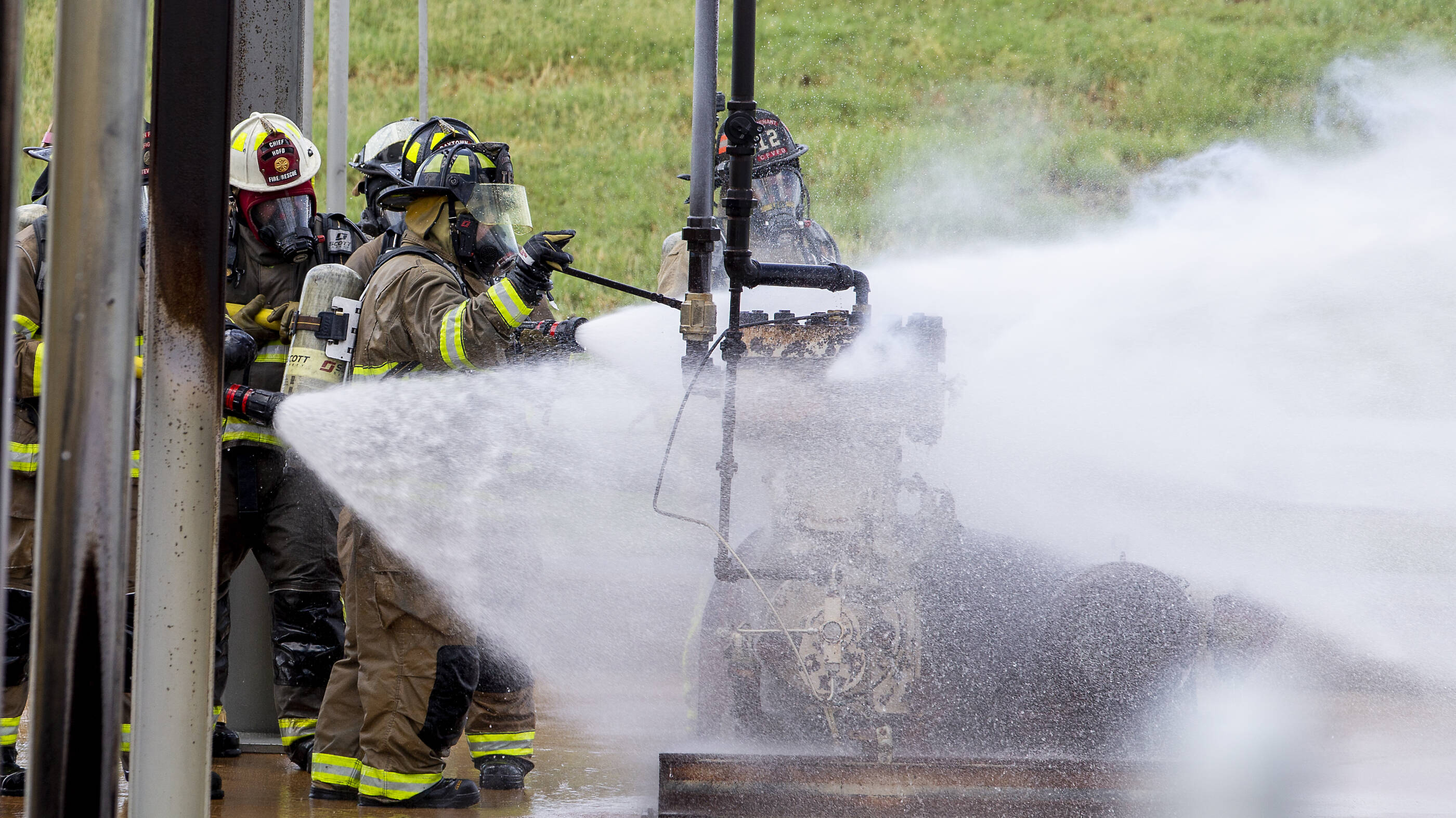 ExxonMobil employees regularly attend specialized trainings, often with local firefighters and other first responders, to help ensure preparedness in the case of an emergency.